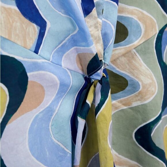 ZARA PRINTED LONGLINE BLOUSE - Picture 7 of 10